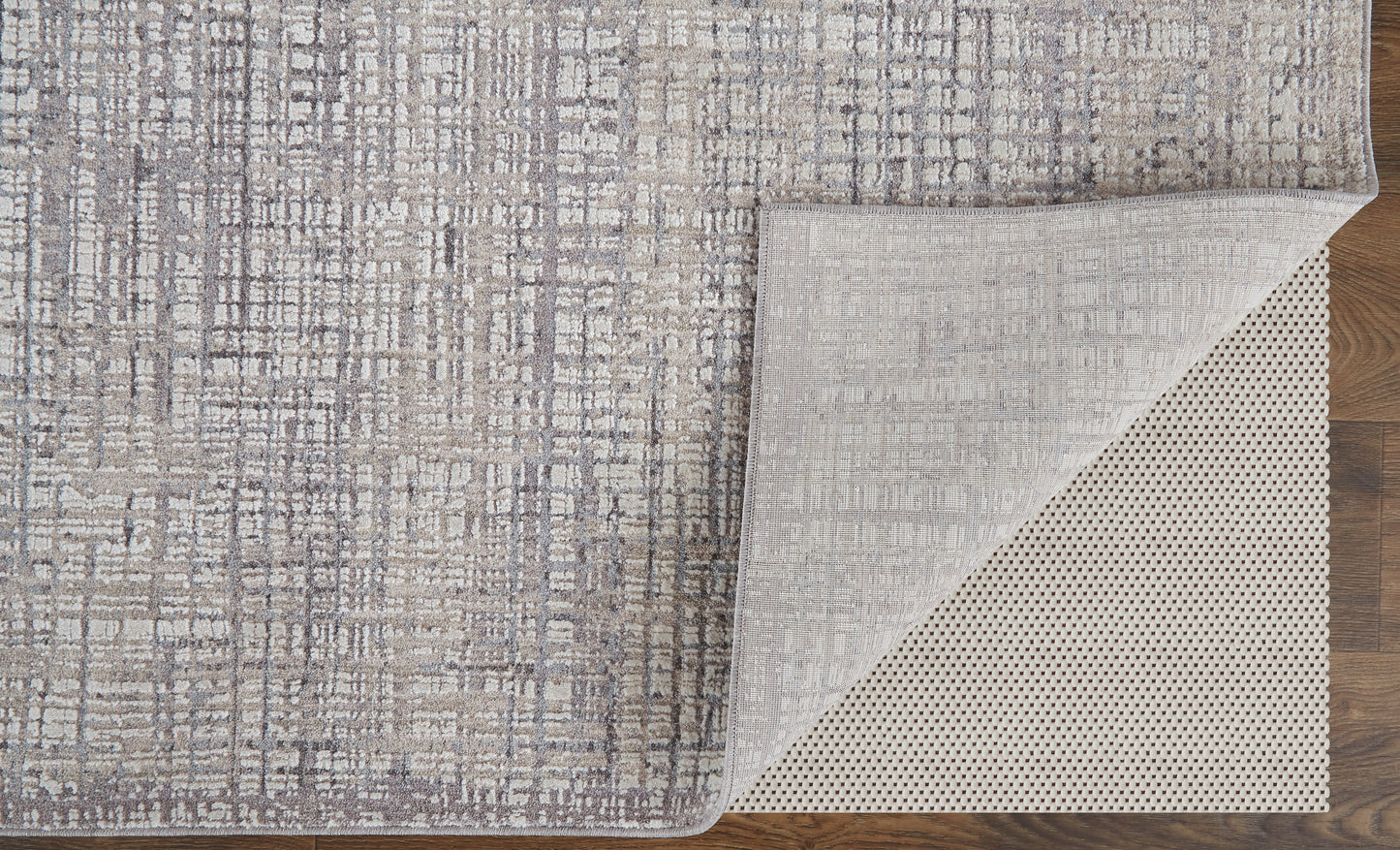 Lennon Transitional/Casual/Industrial Abstract/Distressed Taupe/Ivory - Feizy Rug