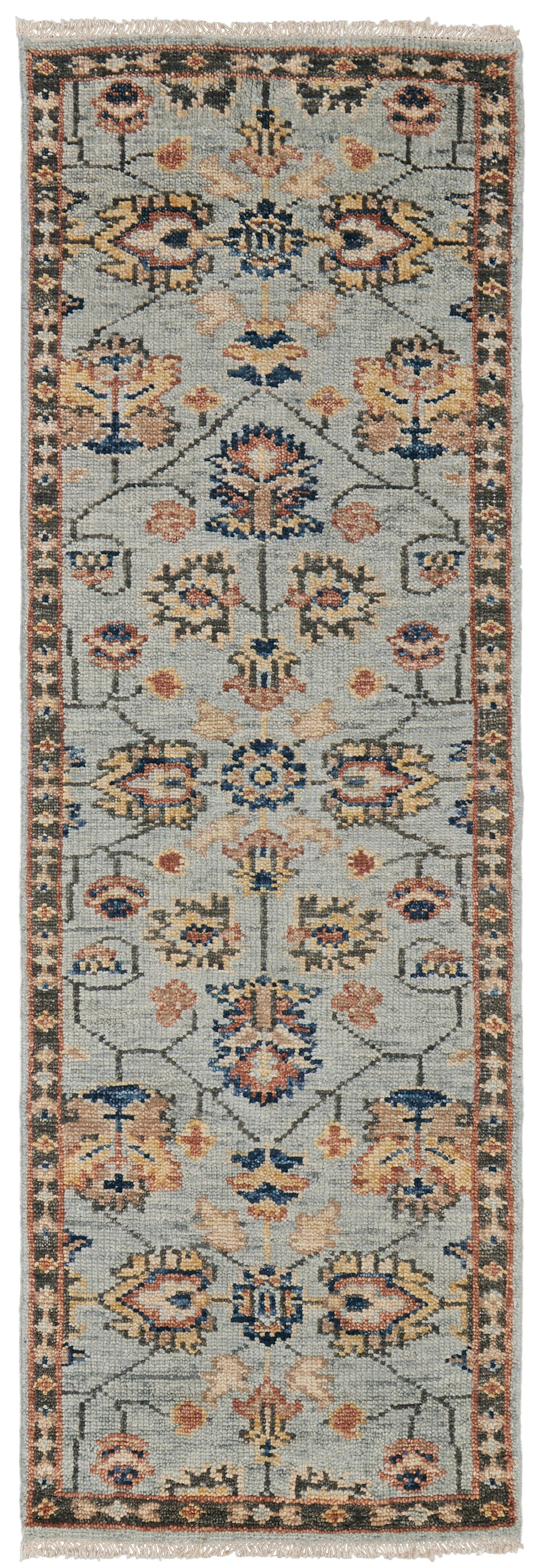 Carrington Traditional/Vintage/Classic Oriental/Bordered Gray/Gold/Red - Feizy Rug