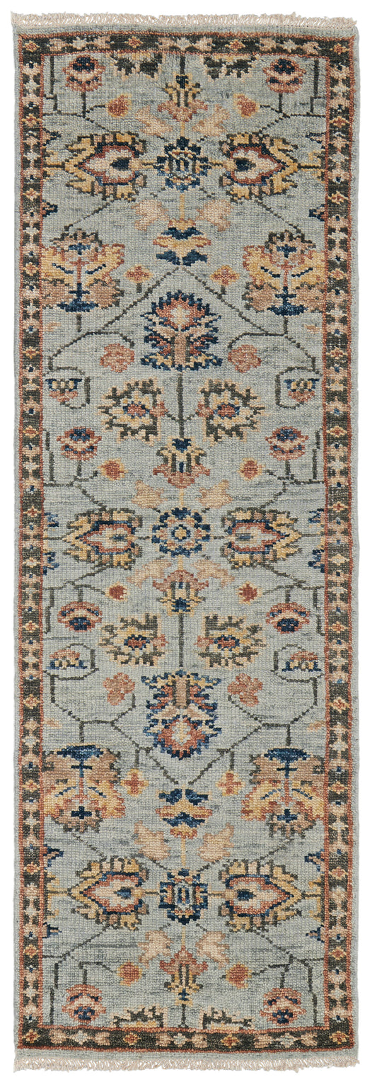 Carrington Traditional/Vintage/Classic Gray/Gold/Red Runner  Feizy Rugs Small Parcel,Feizy Rugs,Carrington,Gray/Gold/Red,2'6" x 8',Runner,Wool,Traditional/Vintage/Classic,India