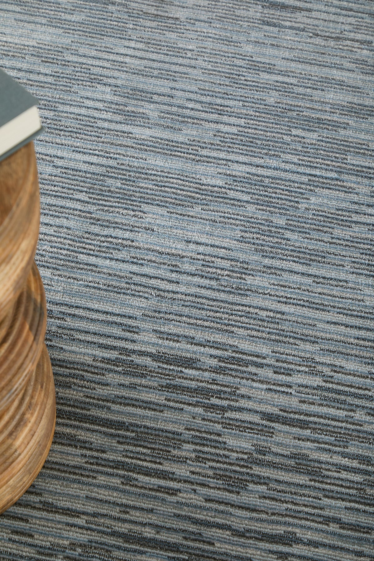 Priestley Modern Solid/Stripes Blue - Feizy Rug