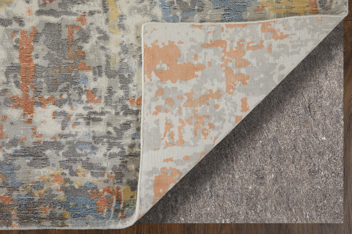 Braden Modern/Industrial/Casual Abstract/Watercolor Gray/Orange/Tan - Feizy Rug