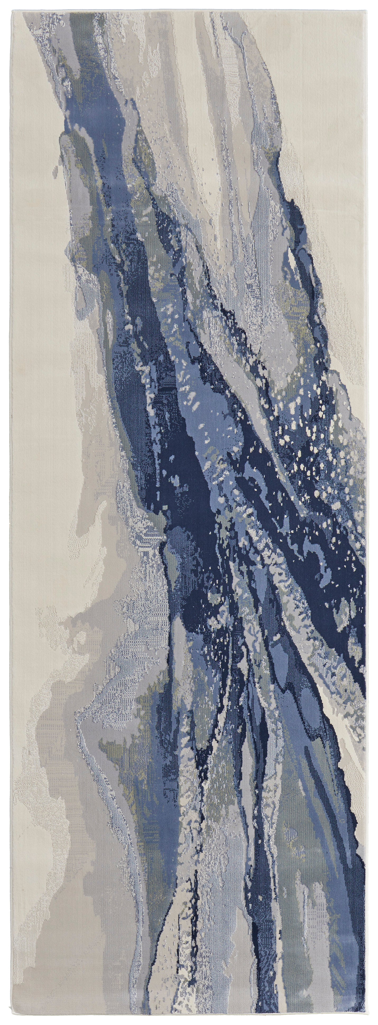 Clio Modern/Industrial/Casual Blue/Gray/Ivory Runner  Feizy Rugs Small Parcel,Feizy Rugs,Clio,Blue/Gray/Ivory,2'9" x 7'10",Runner,Polypropylene,Modern/Industrial/Casual,Turkey