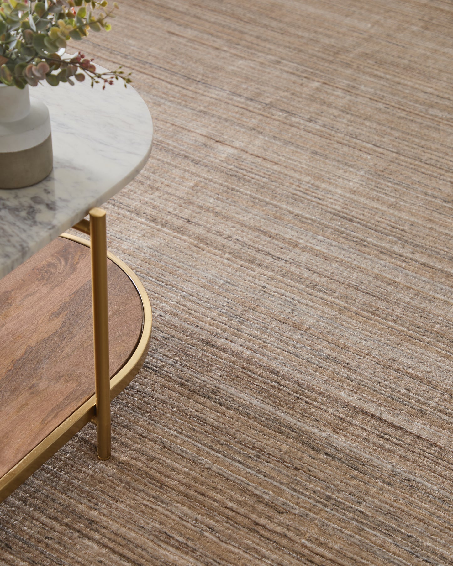 Lakewood Modern/Casual Solid/Distressed/Stripes Tan/Brown/Gray - Feizy Rug