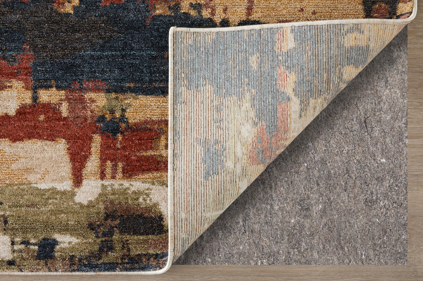 Pearson Modern/Industrial Abstract/Color Block/Distressed Blue/Red/Tan - Feizy Rug