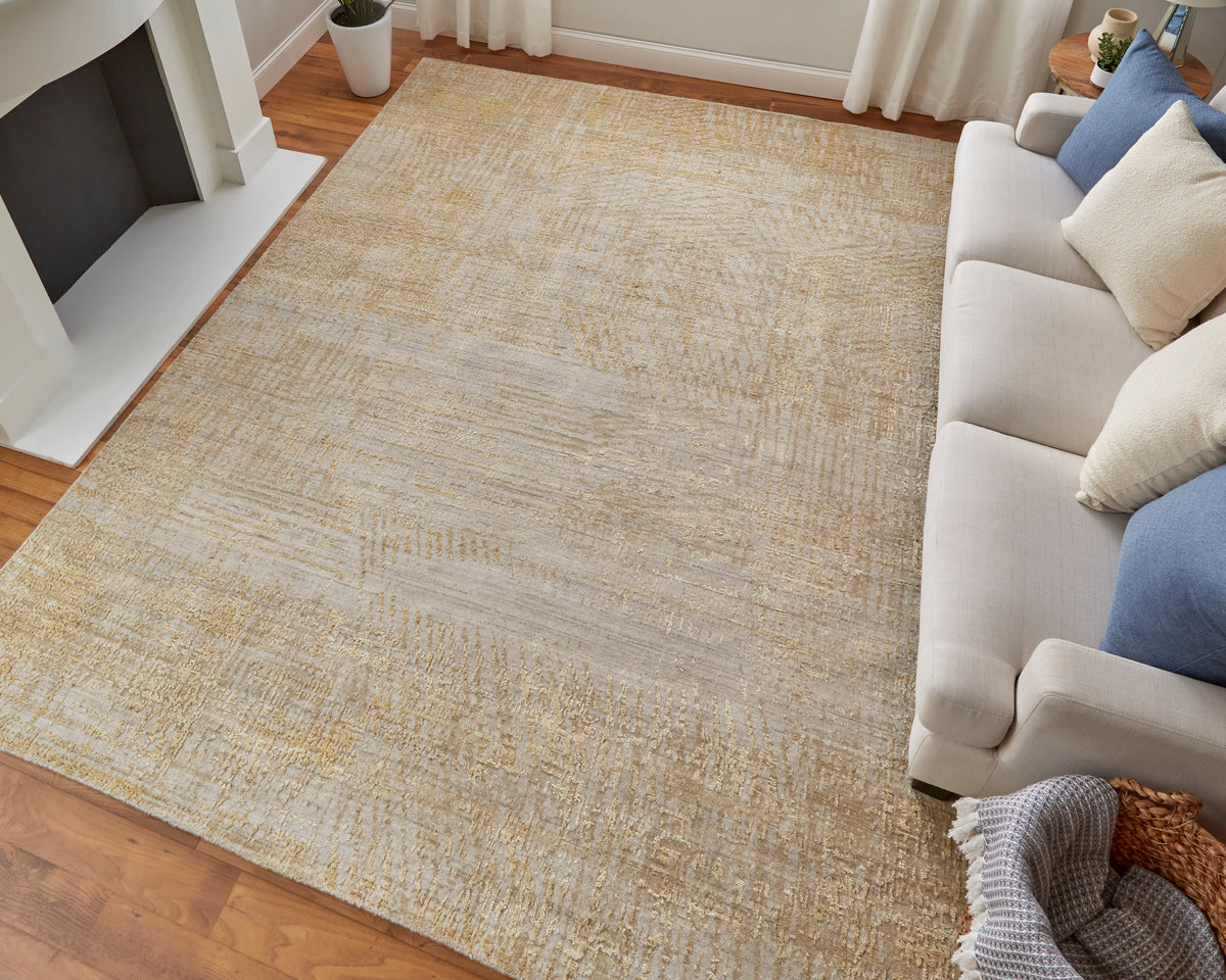 Eastfield Modern Abstract Yellow/Ivory/Gold 69FR - Feizy Rug