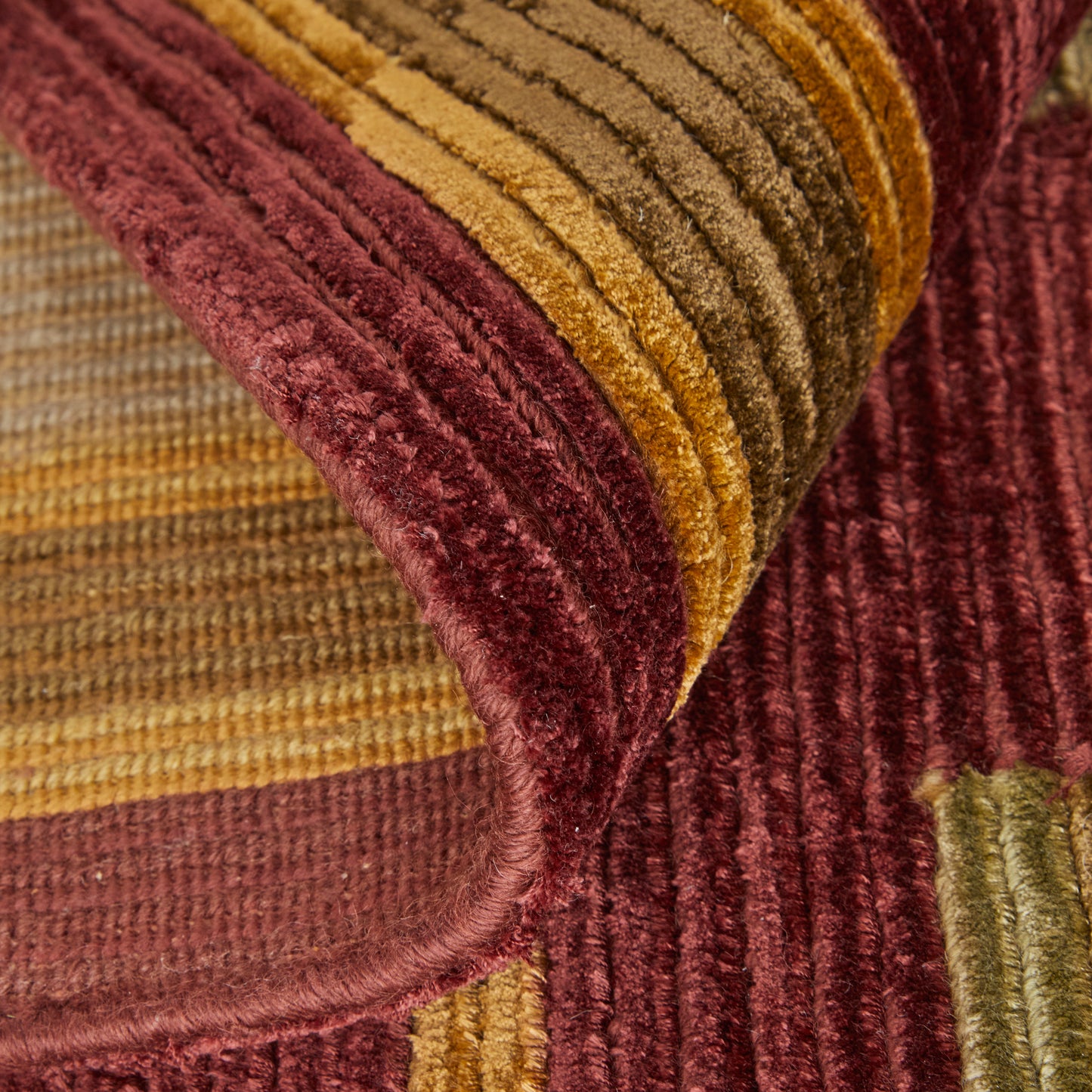 Keystone Transitional/Casual/Mid-Century Modern Stripes/Checkered/Geometric Gold/Green/Red - Feizy Rug