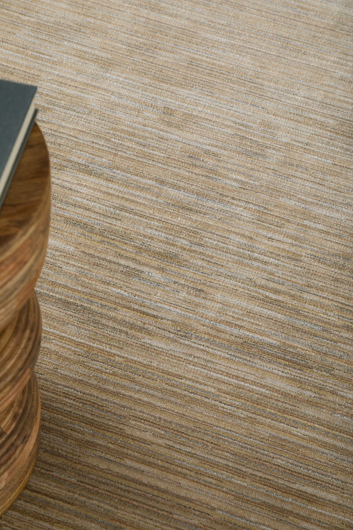 Priestley Modern Solid/Stripes Tan - Feizy Rug