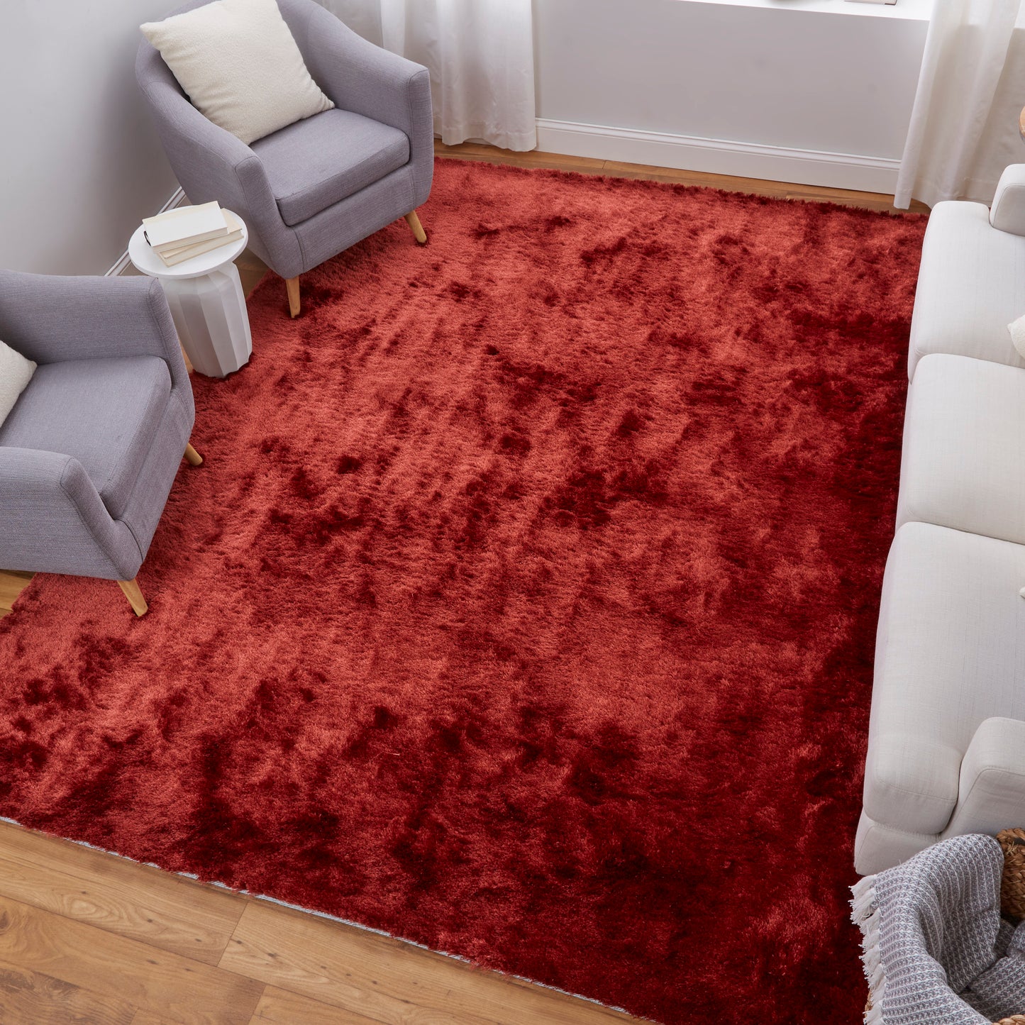 Indochine Modern/Luxury & Glam/Casual Red/Orange Accent Rug