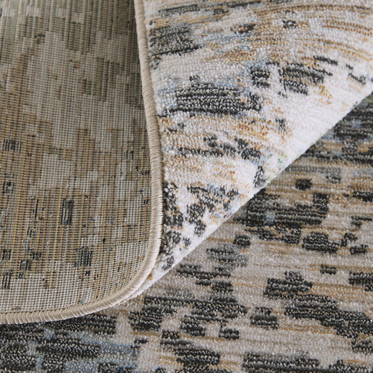 Greenwich Modern Abstract/Distressed Ivory/Tan/Blue - Feizy Rug