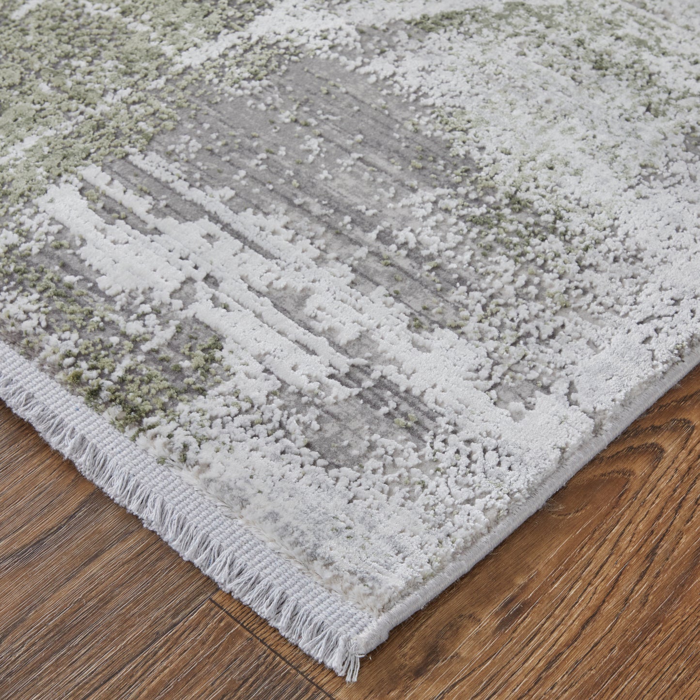 Cadiz Modern/Industrial/Global Gray/Green/Silver Accent Rug