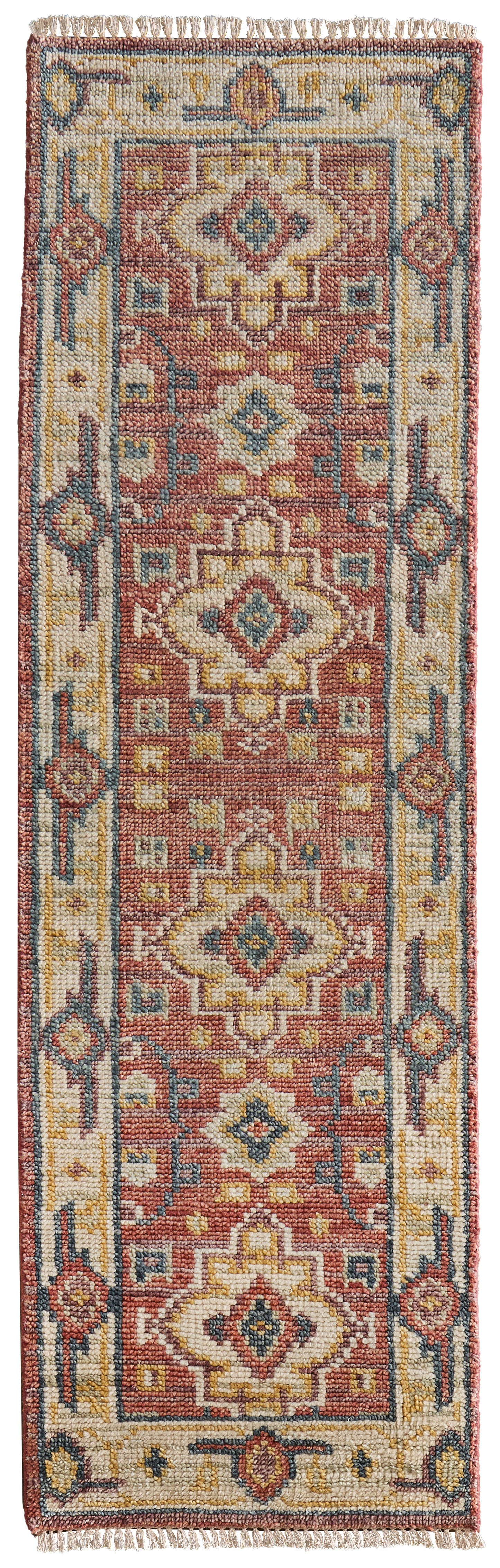 Fillmore Transitional/Global Medallion/Southwestern Red/Ivory/Gold - Feizy Rug