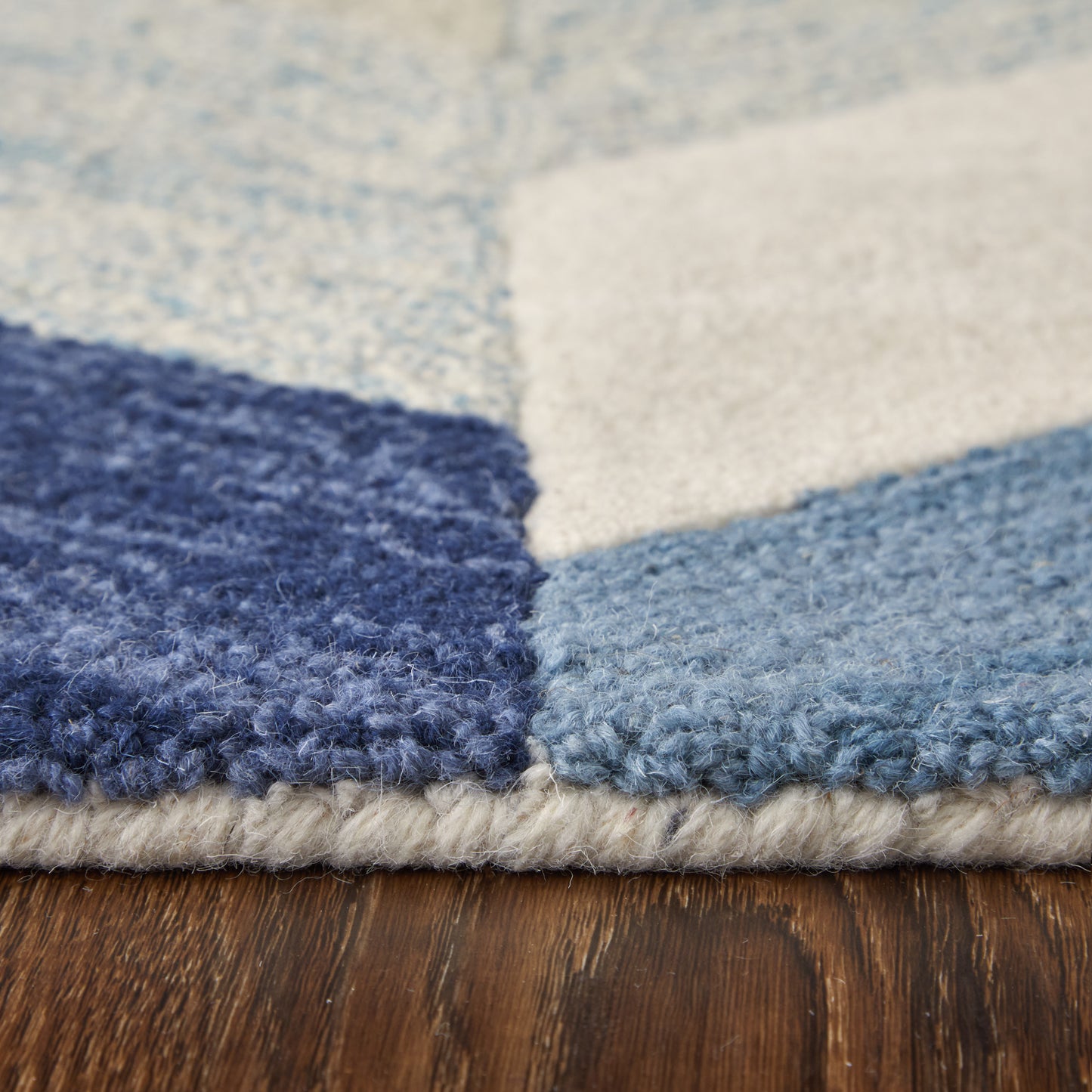 Arazad Transitional/Mid-Century Modern/Casual Geometric/Chevron/Herringbone Blue/Ivory/Gray - Feizy Rug