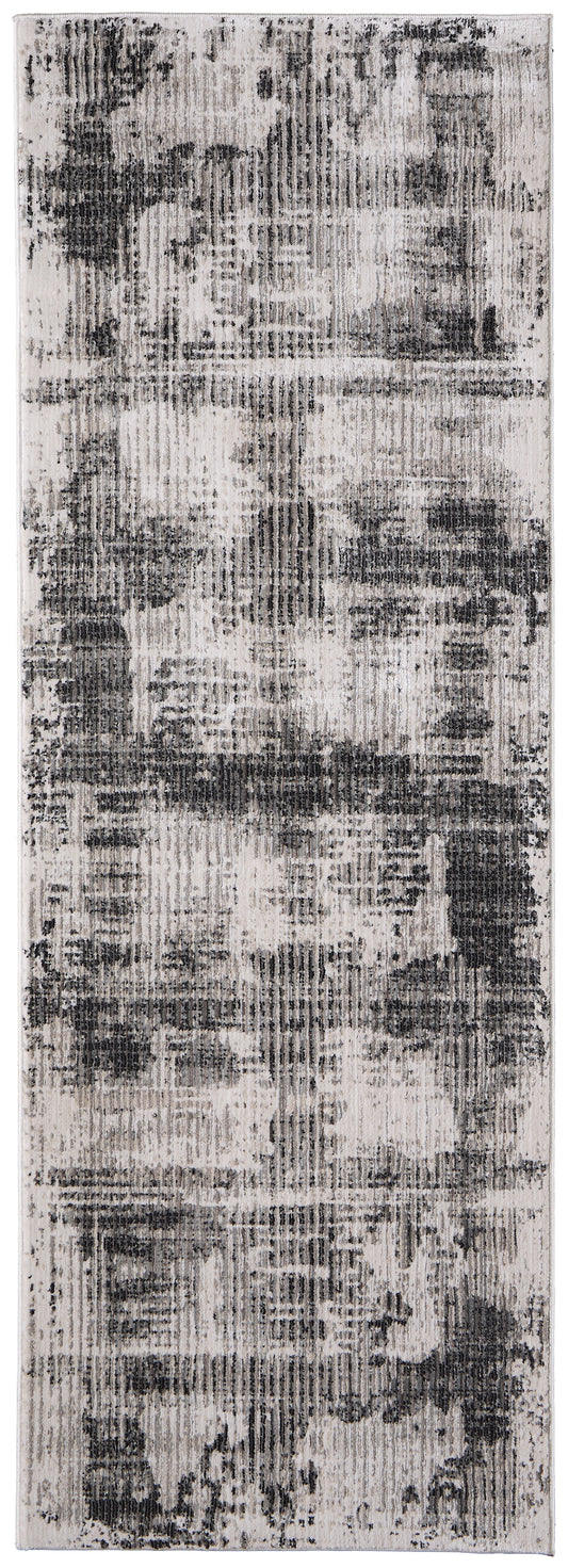 Sonora Modern/Industrial/Bohemian & Eclectic Gray/Ivory Runner  Feizy Rugs Small Parcel,Feizy Rugs,Sonora,Gray/Ivory,2'6" x 7'3",Runner,Polypropylene/Polyester/Viscose,Modern/Industrial/Bohemian & Eclectic,Turkey