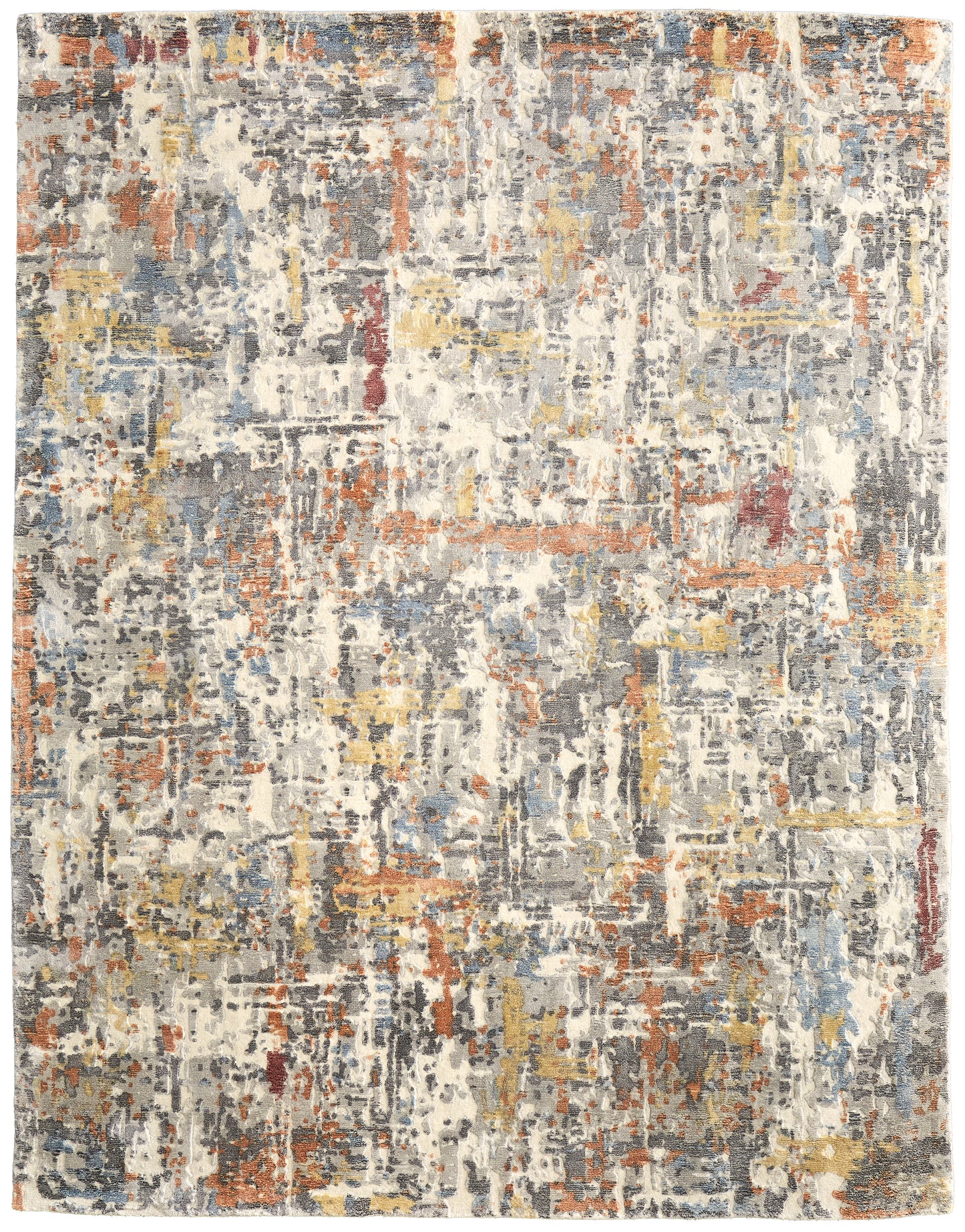 Braden Modern/Industrial/Casual Abstract/Watercolor Gray/Orange/Tan - Feizy Rug