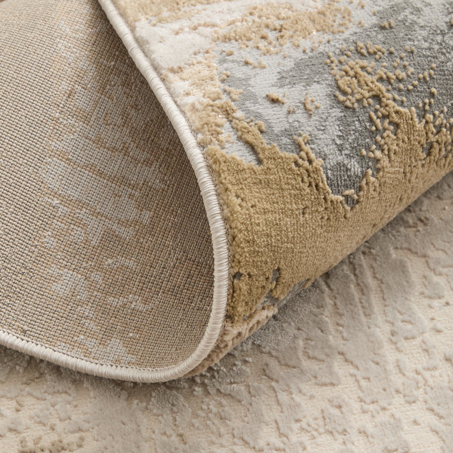 Aura Modern/Casual Gray/Ivory/Gold Area Rug