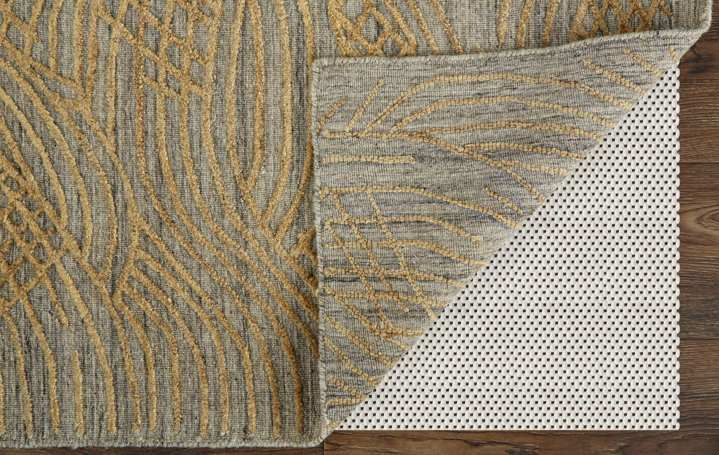 Taunton Transitional/Casual Gold/Gray Runner  Feizy Rugs Small Parcel,Feizy Rugs,Taunton,Gold/Gray,2'9" x 8',Runner,Viscose/Wool,Transitional/Casual,India