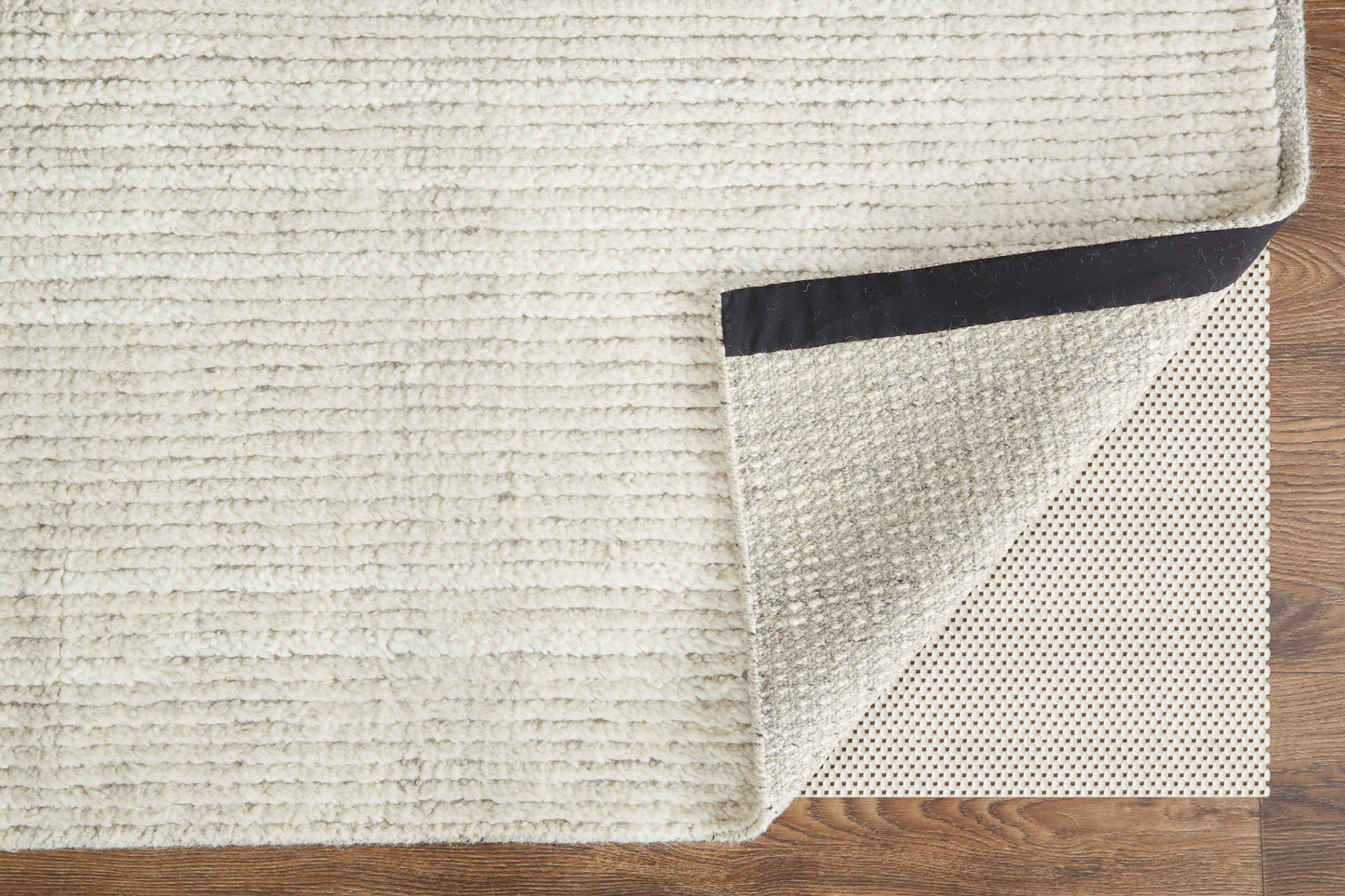 Alford Modern/Classic/Industrial Solid Ivory/Tan - Feizy Rug
