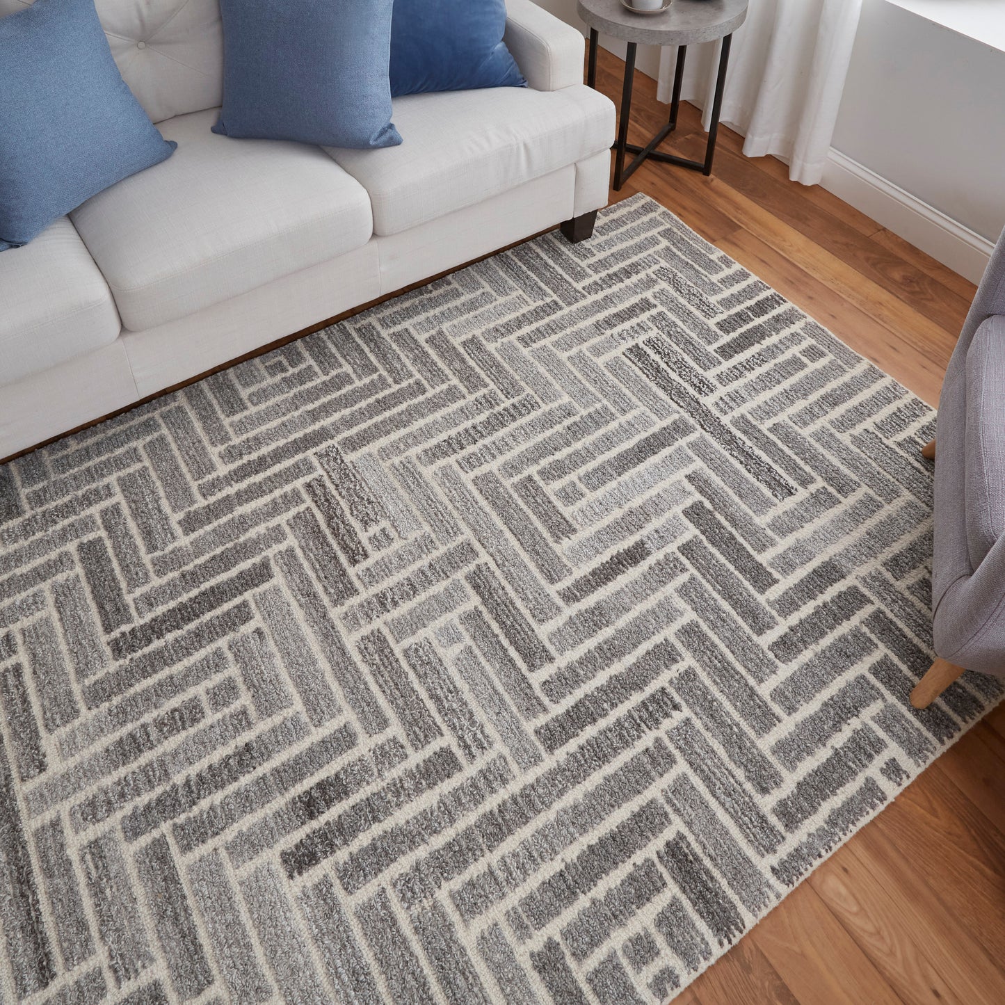 Asher Transitional/Casual/Industrial Geometric/Diamond Taupe/Gray/Tan - Feizy Rug