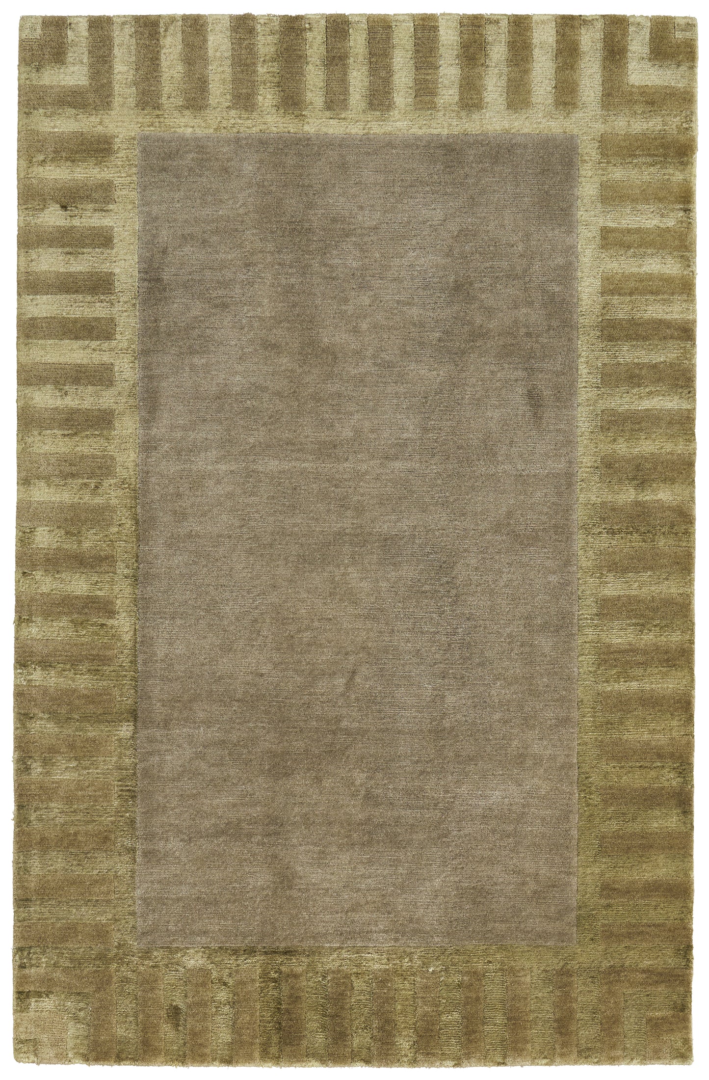 Sausalito Traditional/Classic/Casual Bordered/Geometric/Stripes Gray/Green/Yellow - Feizy Rug
