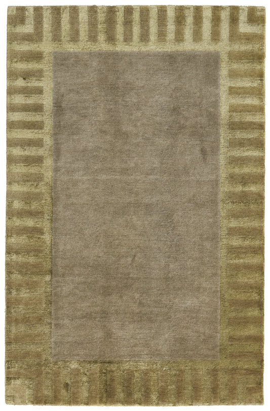 Sausalito Traditional/Classic/Casual Bordered/Geometric/Stripes Gray/Green/Yellow - Feizy Rug