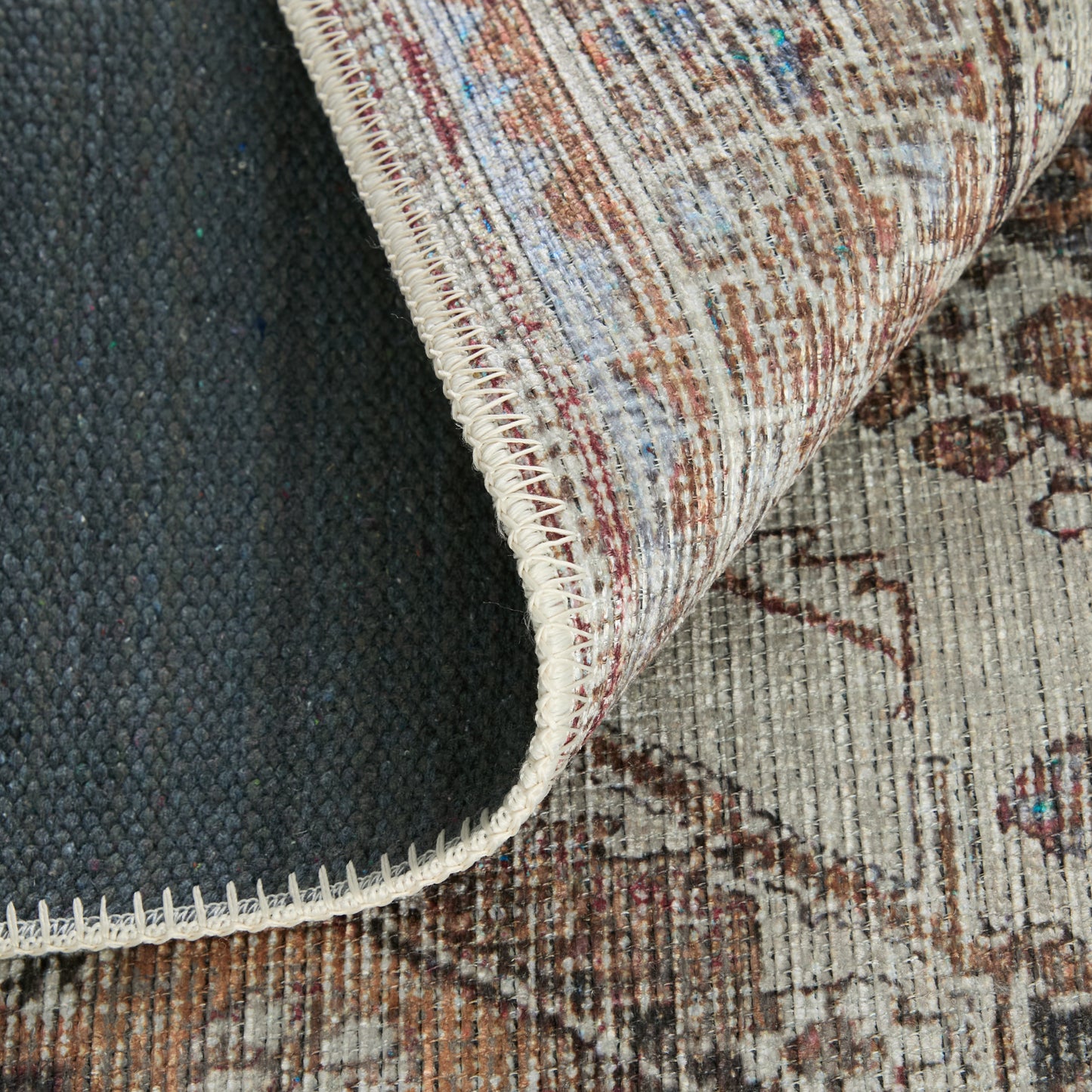 Percy Transitional/Bohemian & Eclectic/Classic Medallion/Distressed/Persian Ivory/Orange/Brown - Feizy Rug