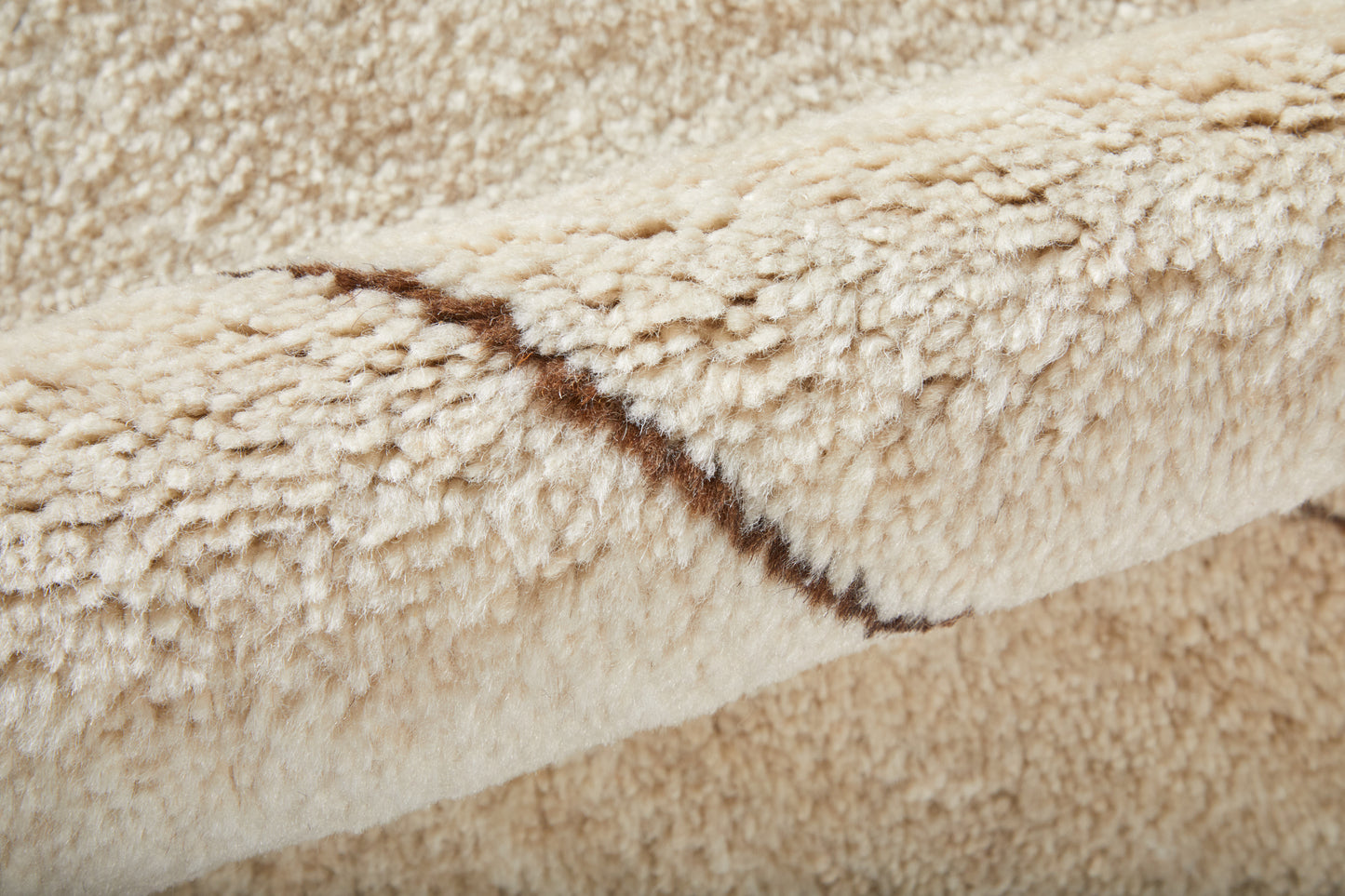 Agape Modern/Bohemian & Eclectic Abstract/Geometric Ivory/Brown - Feizy Rug