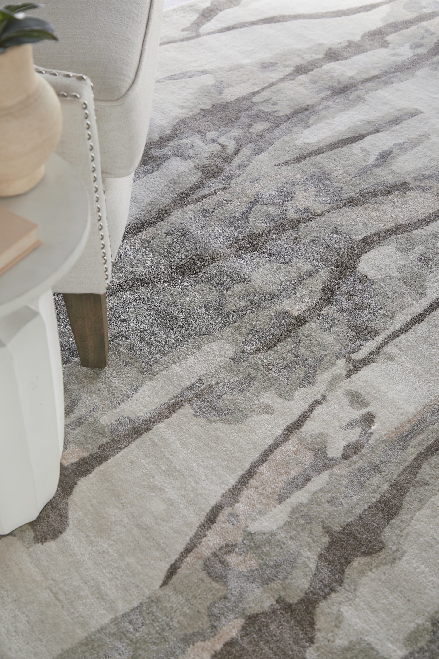 Dryden Transitional/Industrial/Casual Abstract/Watercolor Taupe/Ivory/Gray - Feizy Rug