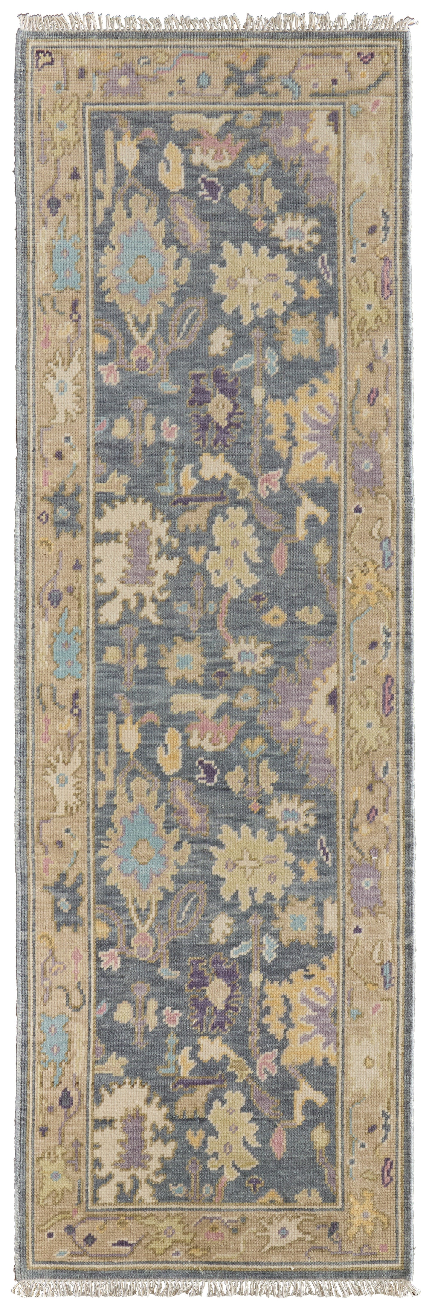 Karina Traditional/Bohemian & Eclectic/Craftsman Persian/Bordered/Floral & Botanical Gold/Blue/Purple - Feizy Rug