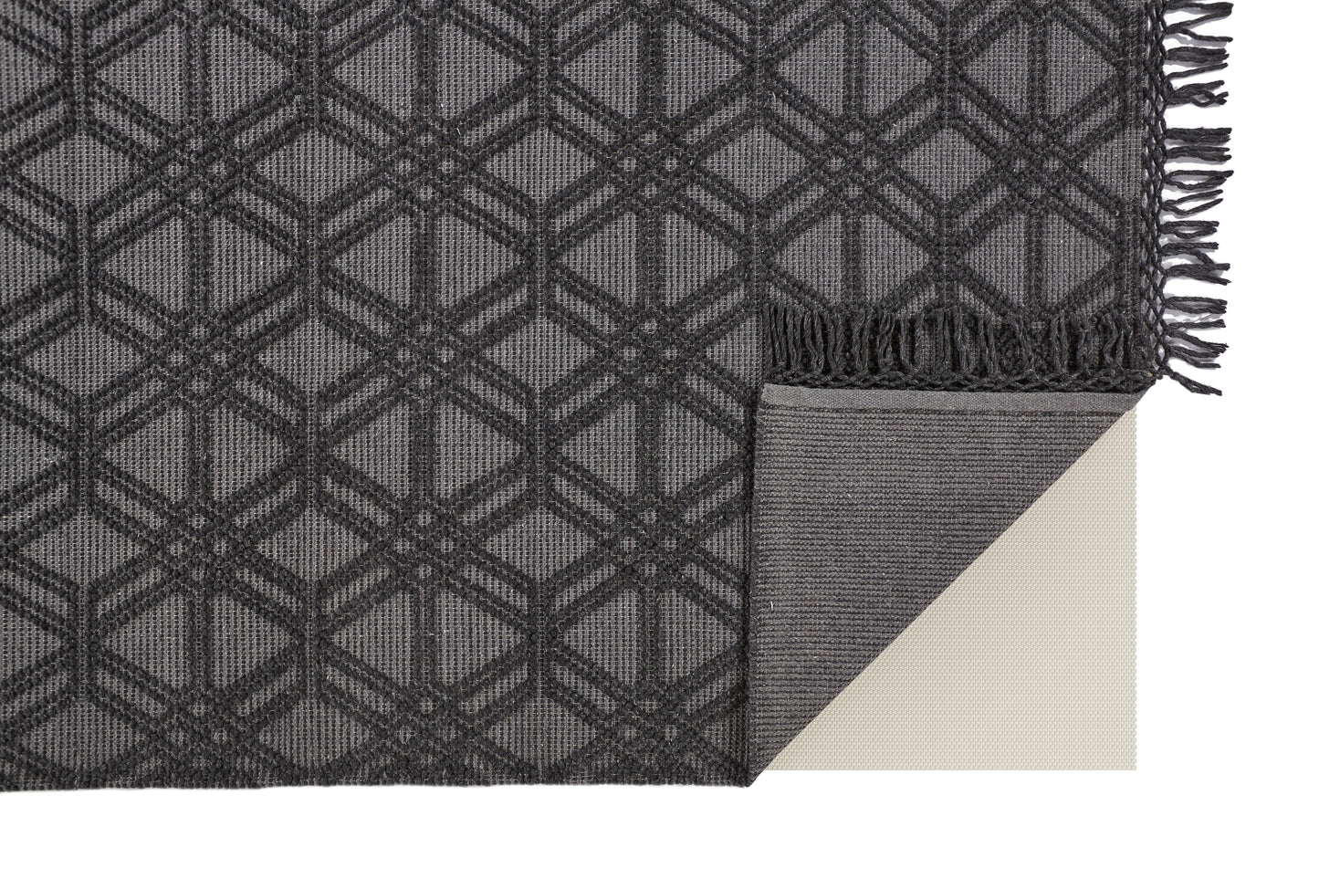 Phoenix Transitional/Farmhouse/Scandinavian Diamond/Trellis & Lattice Black/Gray - Feizy Rug