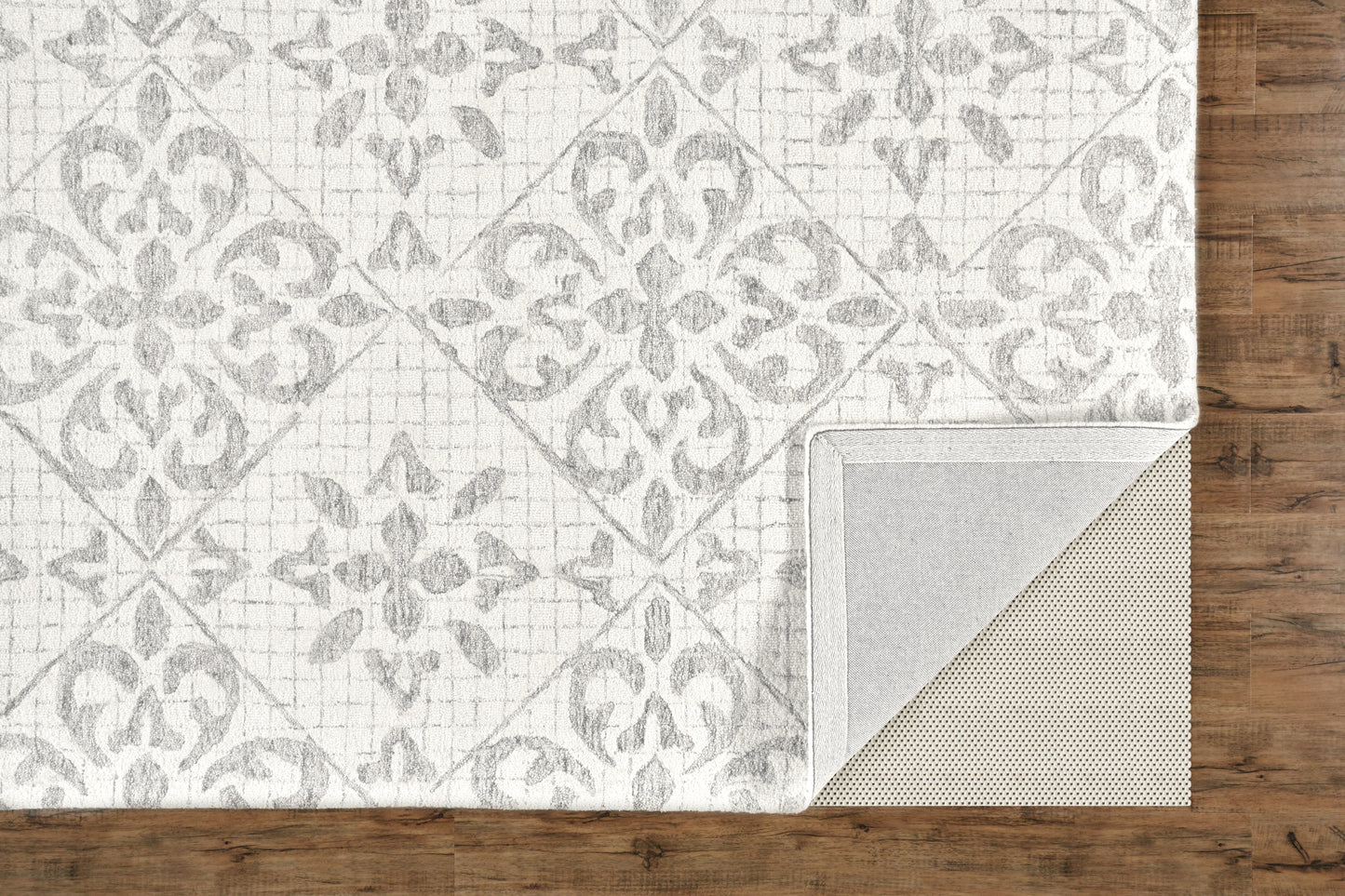 Rhett Transitional/Industrial/Bohemian & Eclectic Floral & Botanical/Abstract/Geometric Ivory/Gray - Feizy Rug