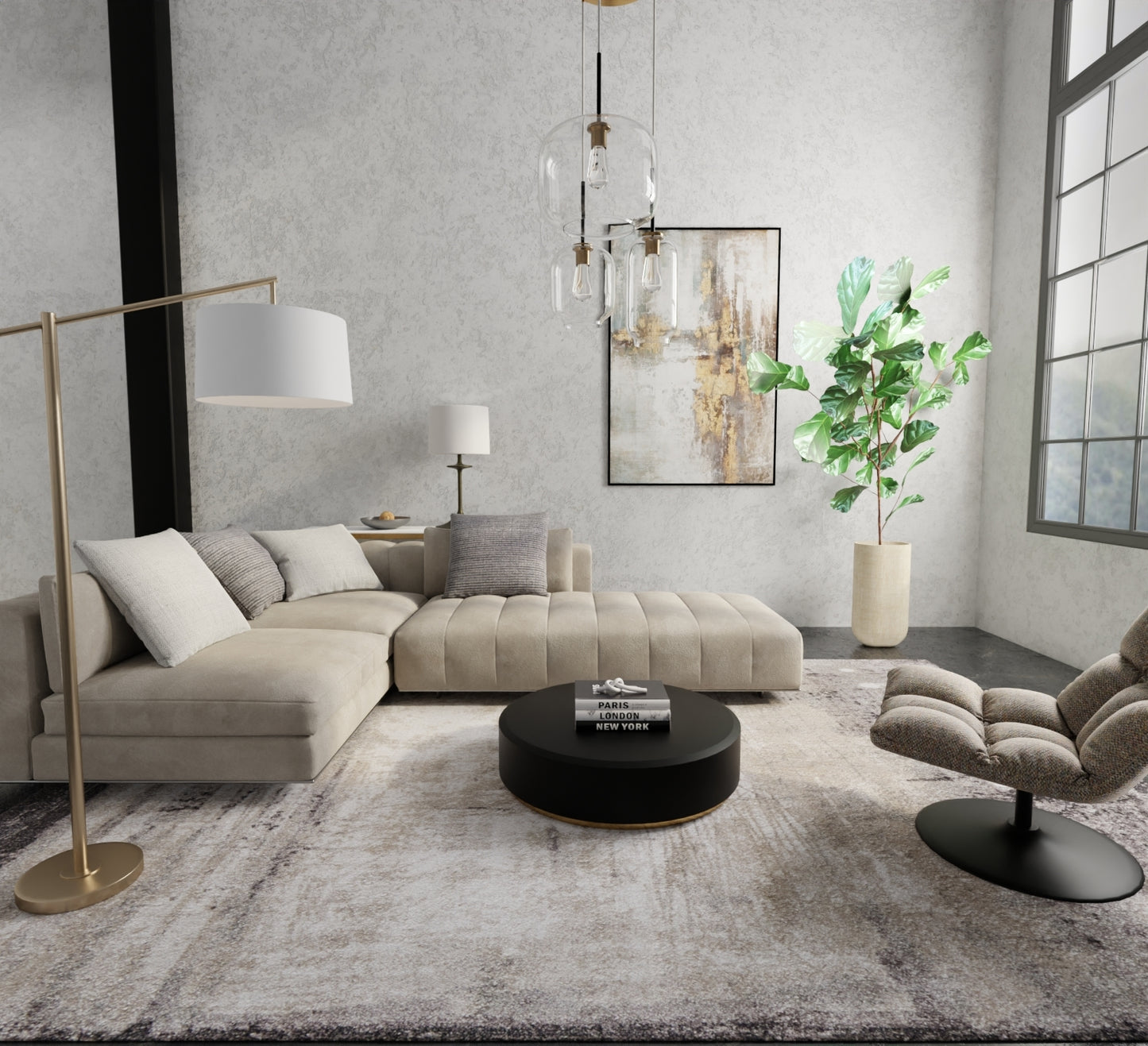 Skyview Modern/Industrial Gray/Ivory/Taupe Accent Rug  Feizy Rugs Small Parcel,Feizy Rugs,Skyview,Gray/Ivory/Taupe,1'8" x 2'10",Accent Rug,Polypropylene,Modern/Industrial,Turkey