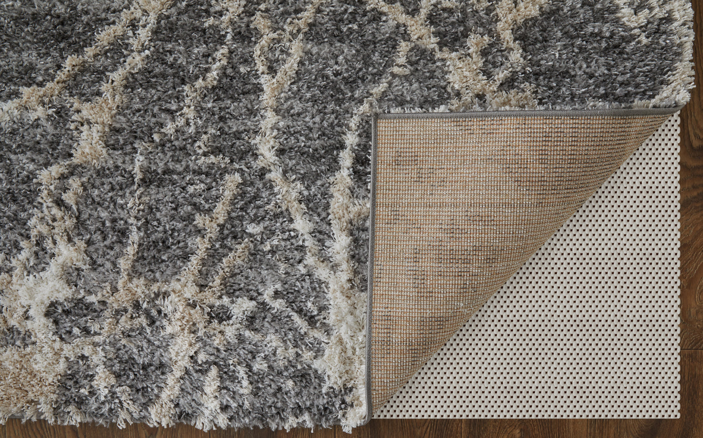 Mynka Transitional/Casual Abstract Gray/Ivory - Feizy Rug
