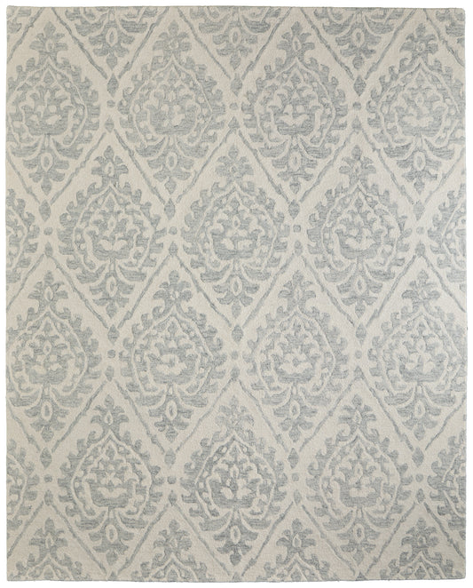 Belfort Traditional/Global Ivory/Gray Accent Rug  Feizy Rugs Small Parcel,Feizy Rugs,Belfort,Ivory/Gray,2' x 3',Accent Rug,Wool,Traditional/Global,India