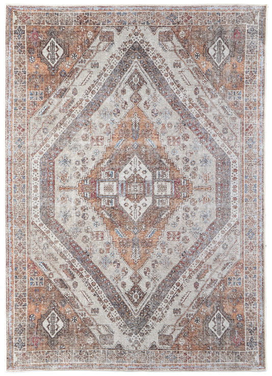 Percy Transitional/Bohemian & Eclectic/Classic Ivory/Orange/Brown Area Rug