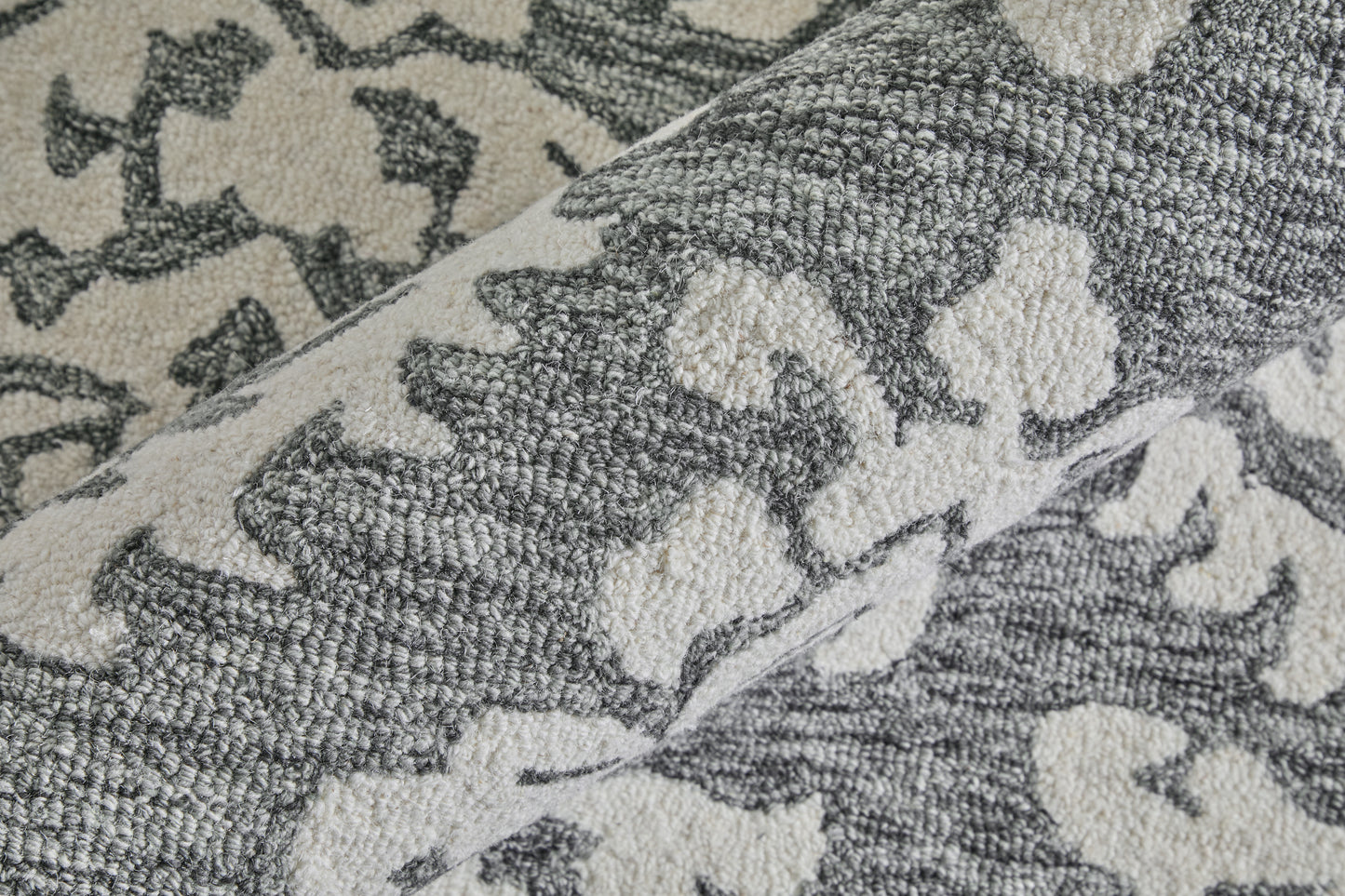 Belfort Traditional/Global Gray/Ivory/Black Accent Rug  Feizy Rugs Small Parcel,Feizy Rugs,Belfort,Gray/Ivory/Black,2' x 3',Accent Rug,Wool,Traditional/Global,India