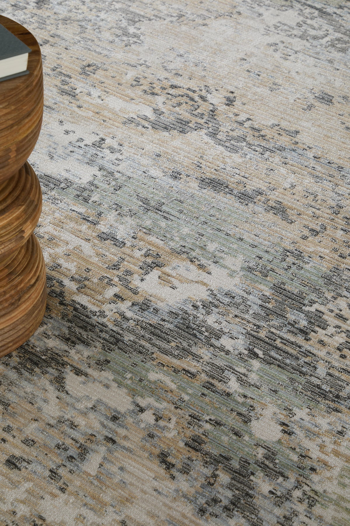Greenwich Modern Abstract/Distressed Ivory/Tan/Blue - Feizy Rug