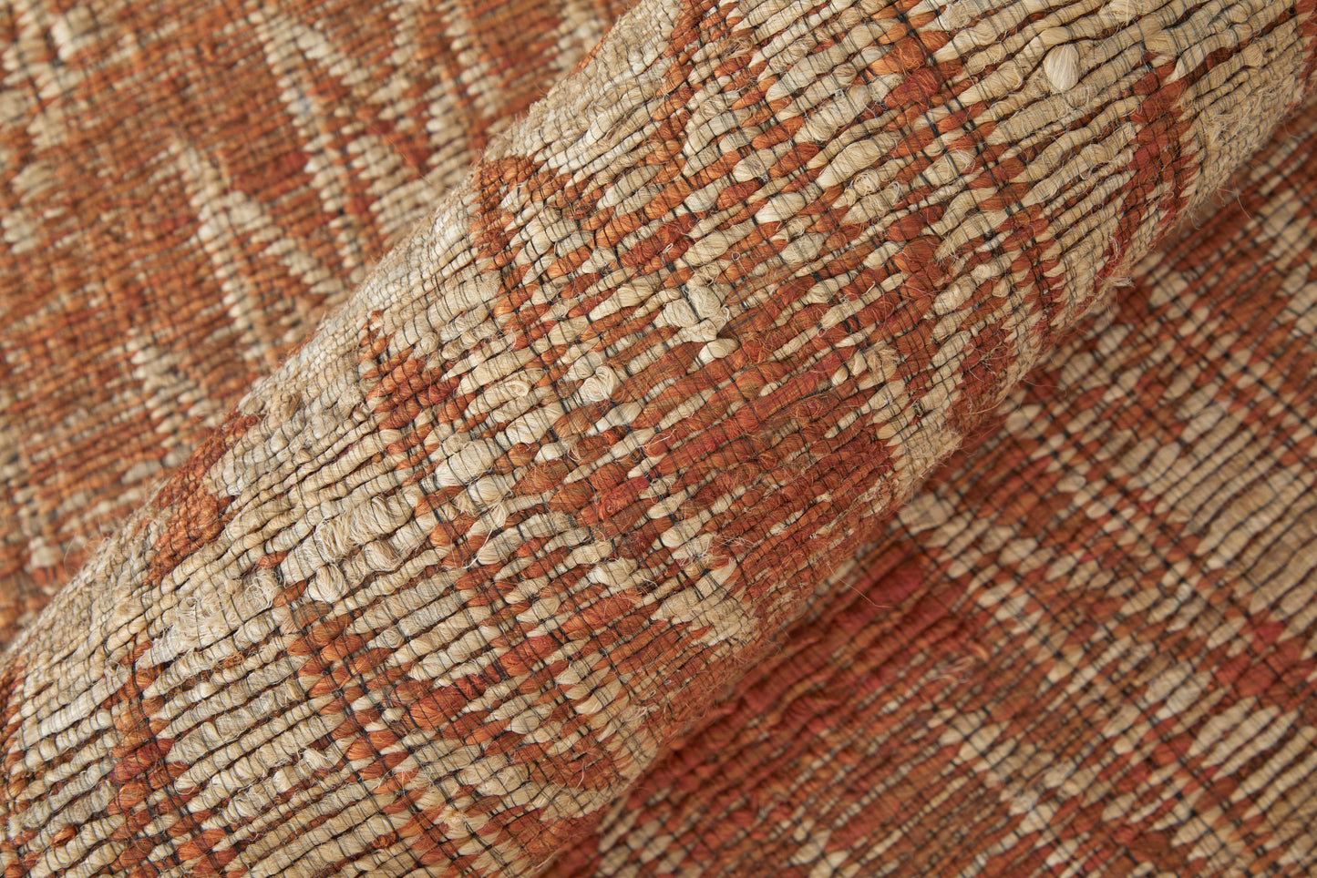 Lilliana Transitional/Global/Bohemian & Eclectic Geometric/Diamond Orange/Ivory/Tan - Feizy Rug