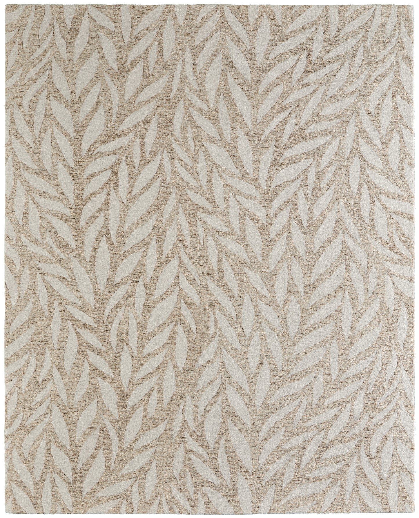 Wallace Modern/Casual Floral & Botanical/Paisley Tan/Ivory - Feizy Rug