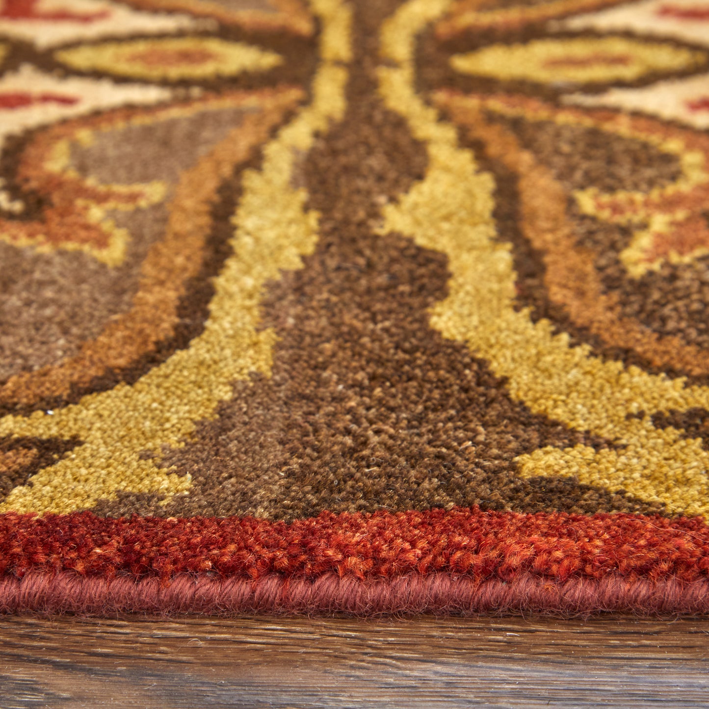 Amzad Transitional/Craftsman/Bohemian & Eclectic Ikat/Damask Brown/Red/Tan - Feizy Rug