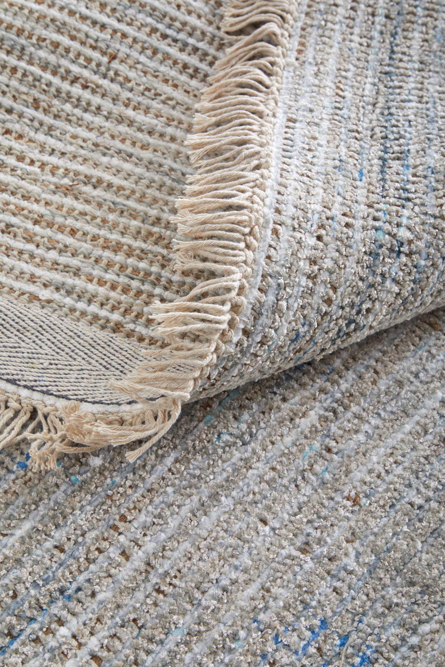 Caldwell Transitional/Bohemian & Eclectic/Casual Distressed/Bordered Gray/Blue/Taupe - Feizy Rug