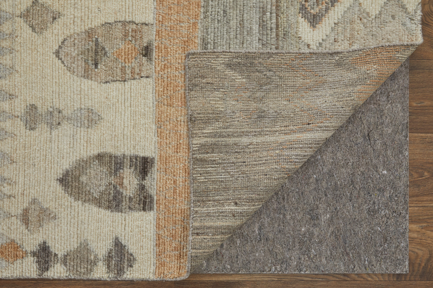 Kasbah Transitional/Bohemian & Eclectic/Country Moroccan/Diamond/Argyle Ivory/Gray/Orange - Feizy Rug