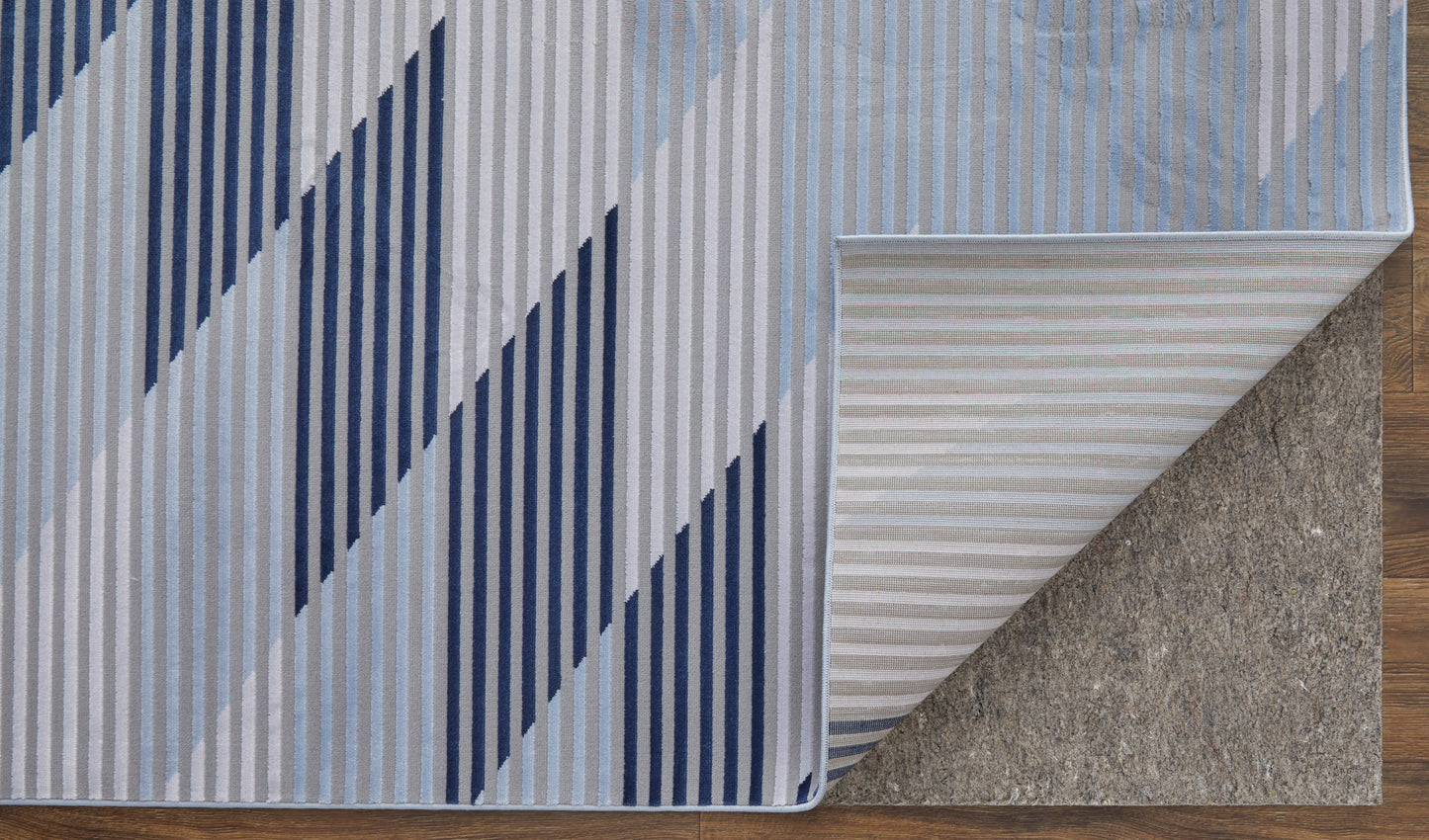 Marigold Modern/Mid-Century Modern/Industrial Geometric/Gradient & Ombre/Herringbone Blue/Gray/White - Feizy Rug