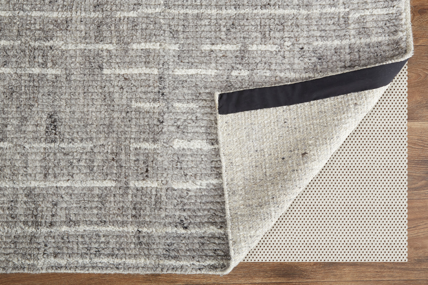 Alford Modern/Mid-Century Modern/Industrial Checkered/Geometric/Distressed Gray/Silver/Ivory - Feizy Rug