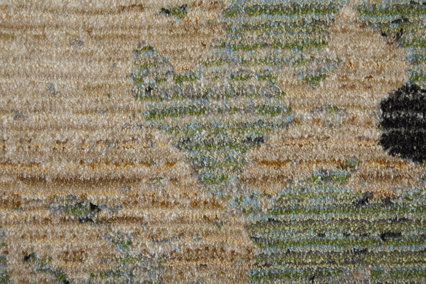 Sonora Modern/Industrial Abstract/Watercolor/Distressed Green/Ivory/Tan - Feizy Rug