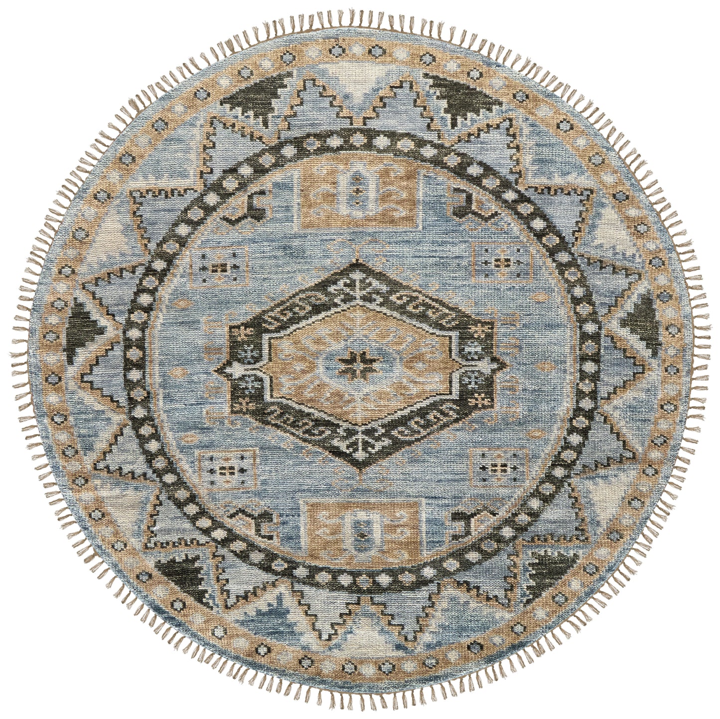 Fillmore Traditional/Vintage Medallion/Diamond/Bordered Blue/Green - Feizy Rug