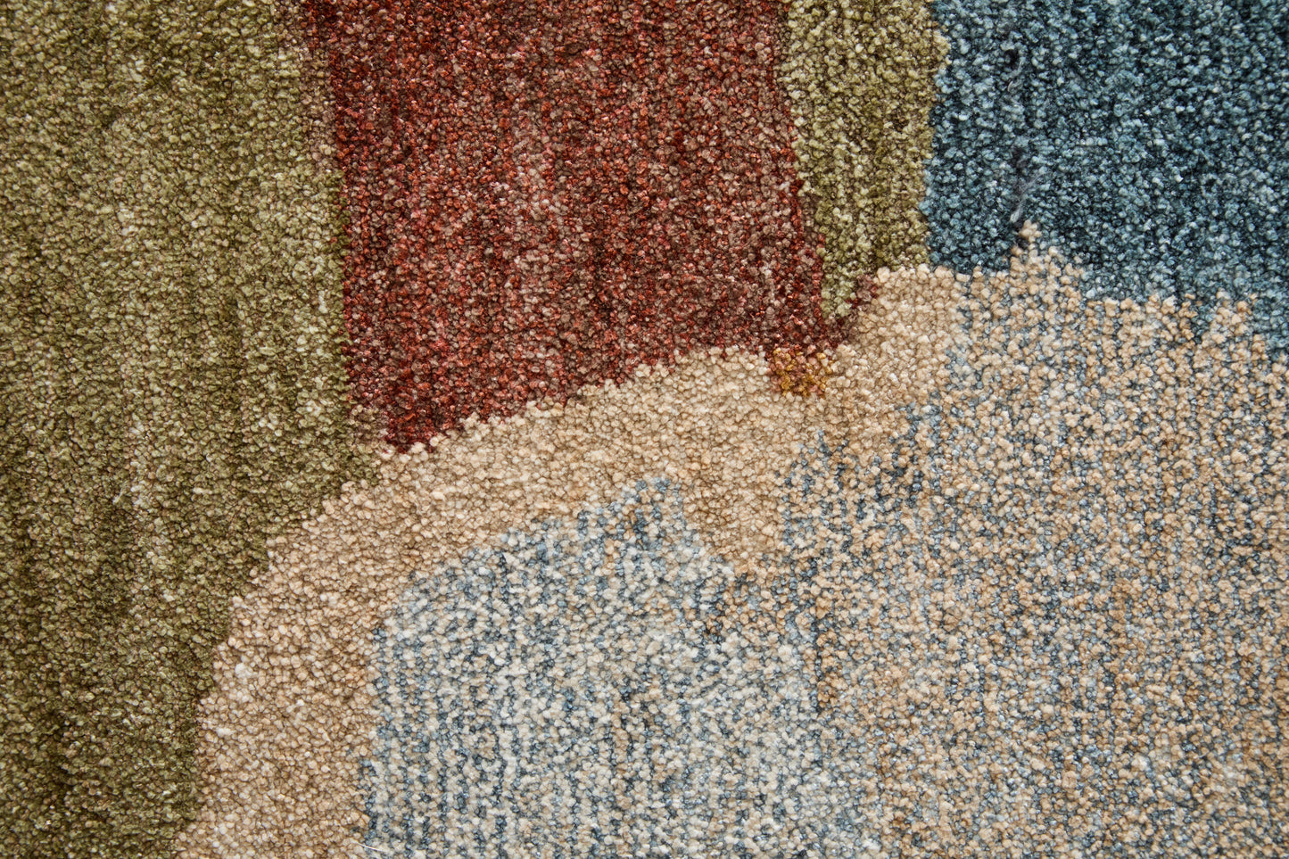Pearson Modern Abstract/Color Block Blue/Ivory/Orange - Feizy Rug