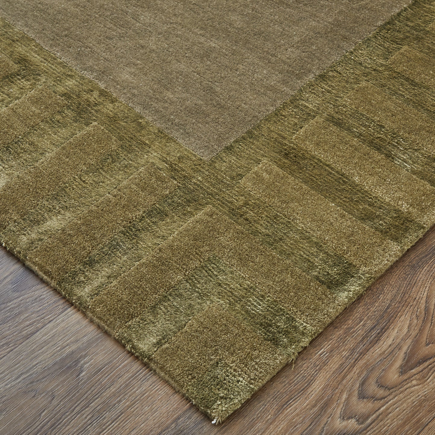 Sausalito Traditional/Classic/Casual Bordered/Geometric/Stripes Gray/Green/Yellow - Feizy Rug