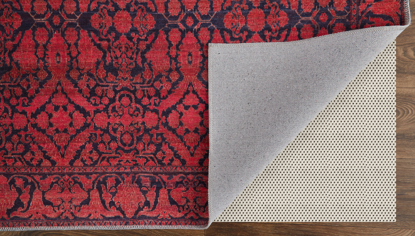 Voss Transitional/Cottage/Bohemian & Eclectic Trellis & Lattice/Distressed/Bordered Red/Black - Feizy Rug