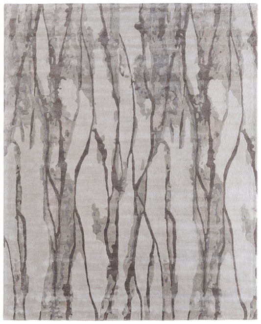 Dryden Transitional/Industrial/Casual Abstract/Watercolor Taupe/Ivory/Gray - Feizy Rug