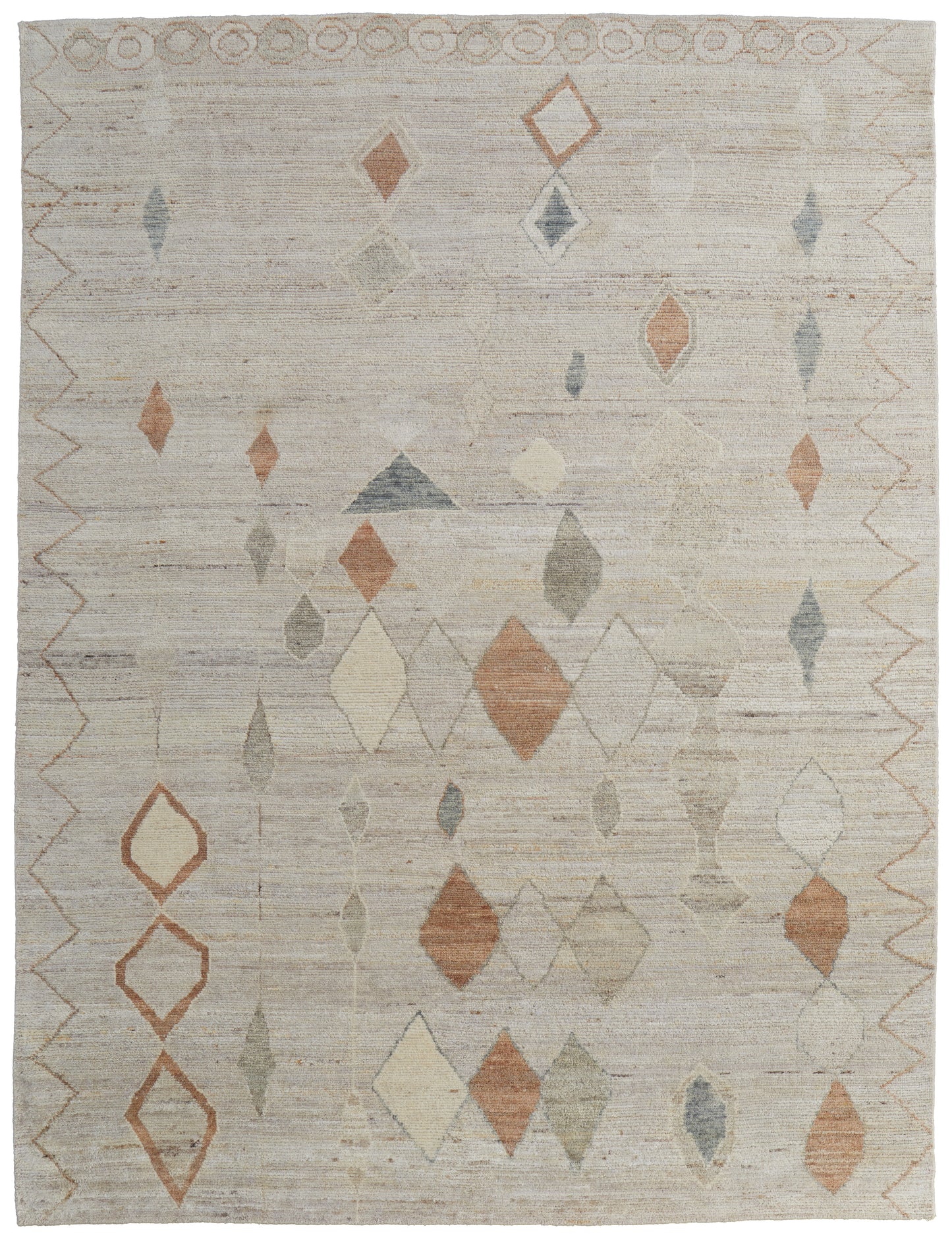 Kasbah Transitional/Bohemian & Eclectic/Casual Moroccan/Diamond/Chevron Tan/Orange/Gray - Feizy Rug